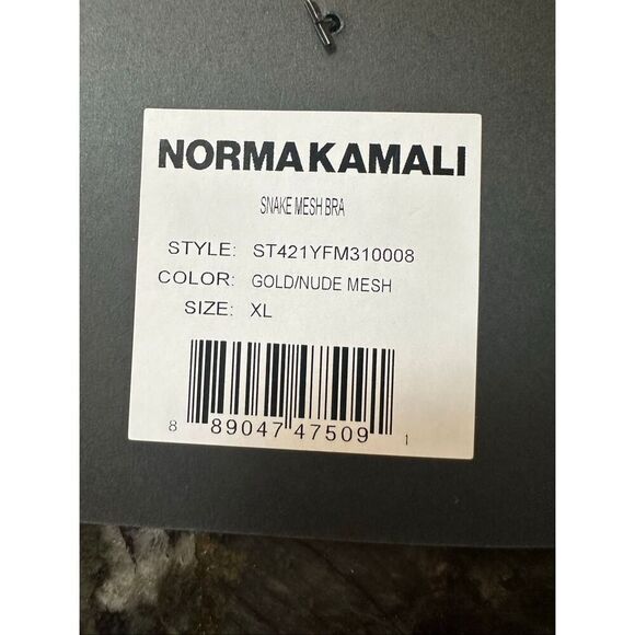 NORMA KAMALI Snake Mesh Bra Top gold foil, XL - Picture 7 of 7